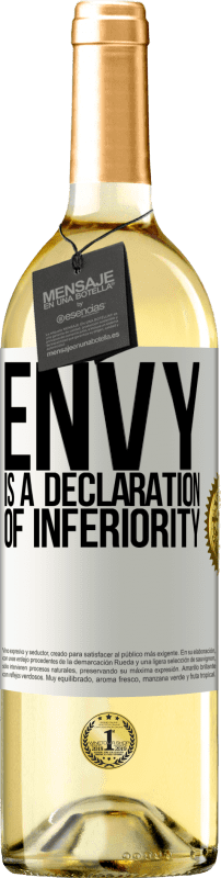 29,95 € | White Wine WHITE Edition Envy is a declaration of inferiority White Label. Customizable label Young wine Harvest 2024 Verdejo