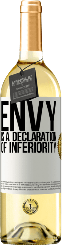 29,95 € Free Shipping | White Wine WHITE Edition Envy is a declaration of inferiority White Label. Customizable label Young wine Harvest 2025 Verdejo