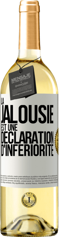 29,95 € Envoi gratuit | Vin blanc Édition WHITE La jalousie est une déclaration d'infériorité Étiquette Blanche. Étiquette personnalisable Vin jeune Récolte 2024 Verdejo