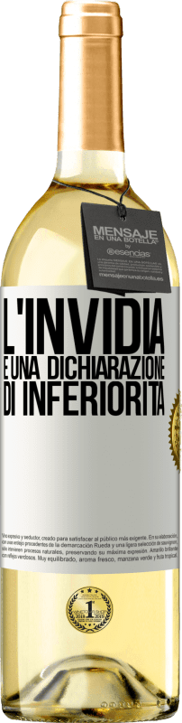 29,95 € | Vino bianco Edizione WHITE L'invidia è una dichiarazione di inferiorità Etichetta Bianca. Etichetta personalizzabile Vino giovane Raccogliere 2025 Verdejo