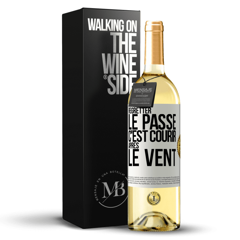 29,95 € Envoi gratuit | Vin blanc Édition WHITE Regretter le passé c'est courir après le vent Étiquette Blanche. Étiquette personnalisable Vin jeune Récolte 2023 Verdejo