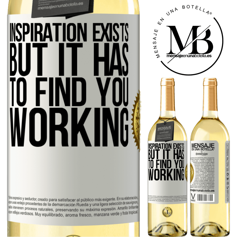 29,95 € Free Shipping | White Wine WHITE Edition Inspiration exists, but it has to find you working White Label. Customizable label Young wine Harvest 2023 Verdejo
