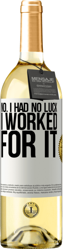«No. I had no luck, I worked for it» WHITE Edition