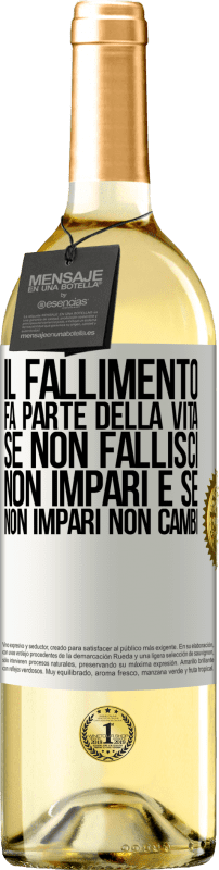 «Il fallimento fa parte della vita. Se non fallisci, non impari e se non impari non cambi» Edizione WHITE