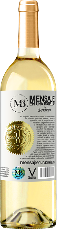 29,95 € | Weißwein WHITE Ausgabe Kleine Vögel singen und Kaffee weckt dich Weißes Etikett. Anpassbares Etikett Junger Wein Ernte 2024 Verdejo