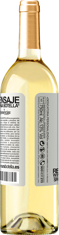29,95 € | Vino bianco Edizione WHITE Gli uccellini cantano e il caffè ti prende Etichetta Bianca. Etichetta personalizzabile Vino giovane Raccogliere 2024 Verdejo