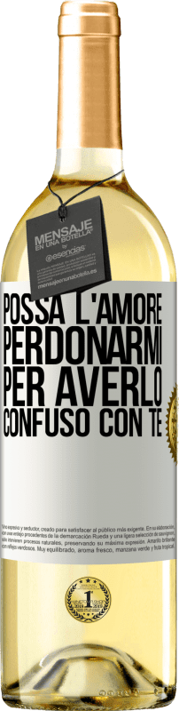 29,95 € | Vino bianco Edizione WHITE Possa l'amore perdonarmi per averlo confuso con te Etichetta Bianca. Etichetta personalizzabile Vino giovane Raccogliere 2025 Verdejo