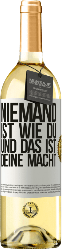 29,95 € | Weißwein WHITE Ausgabe Niemand ist wie du, und das ist deine Macht Weißes Etikett. Anpassbares Etikett Junger Wein Ernte 2025 Verdejo
