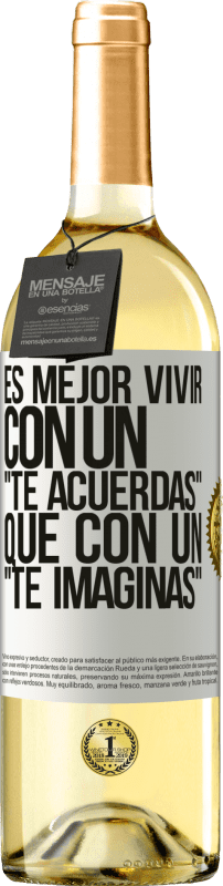 «Es mejor vivir con un Te acuerdas que con un Te imaginas» Edición WHITE