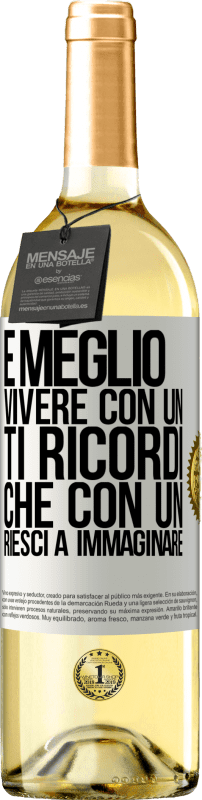 «È meglio vivere con un Ti ricordi che con un Riesci a immaginare» Edizione WHITE