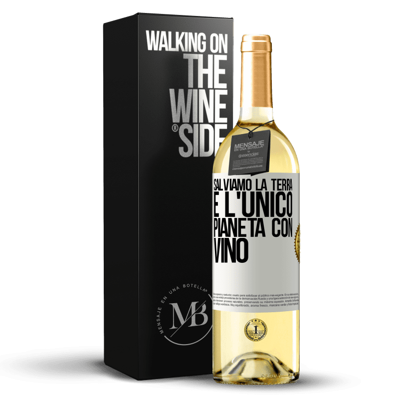 29,95 € Spedizione Gratuita | Vino bianco Edizione WHITE Salviamo la terra. È l'unico pianeta con vino Etichetta Bianca. Etichetta personalizzabile Vino giovane Raccogliere 2025 Verdejo
