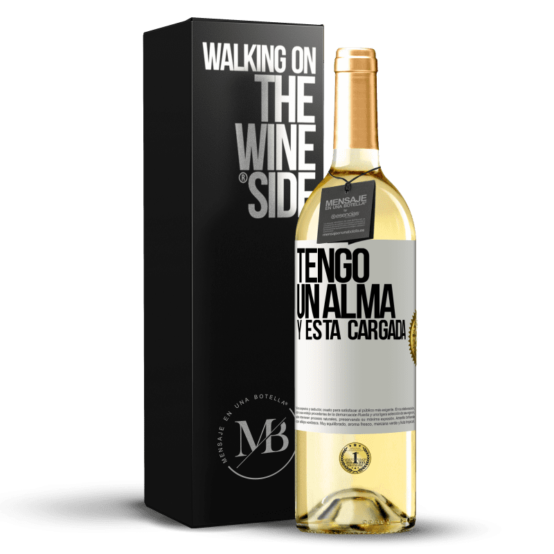 29,95 € Free Shipping | White Wine WHITE Edition Tengo un alma y está cargada White Label. Customizable label Young wine Harvest 2023 Verdejo