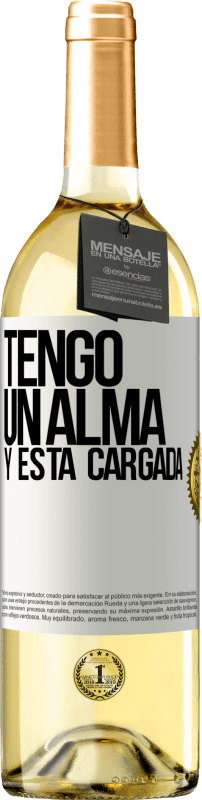 29,95 € | Vinho branco Edição WHITE Tengo un alma y está cargada Etiqueta Branca. Etiqueta personalizável Vinho jovem Colheita 2024 Verdejo