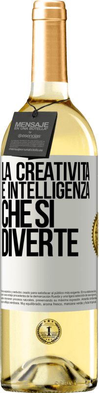 29,95 € | Vino bianco Edizione WHITE La creatività è intelligenza che si diverte Etichetta Bianca. Etichetta personalizzabile Vino giovane Raccogliere 2023 Verdejo