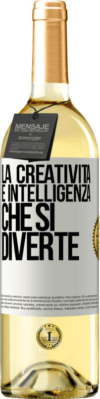 29,95 € | Vino bianco Edizione WHITE La creatività è intelligenza che si diverte Etichetta Bianca. Etichetta personalizzabile Vino giovane Raccogliere 2024 Verdejo