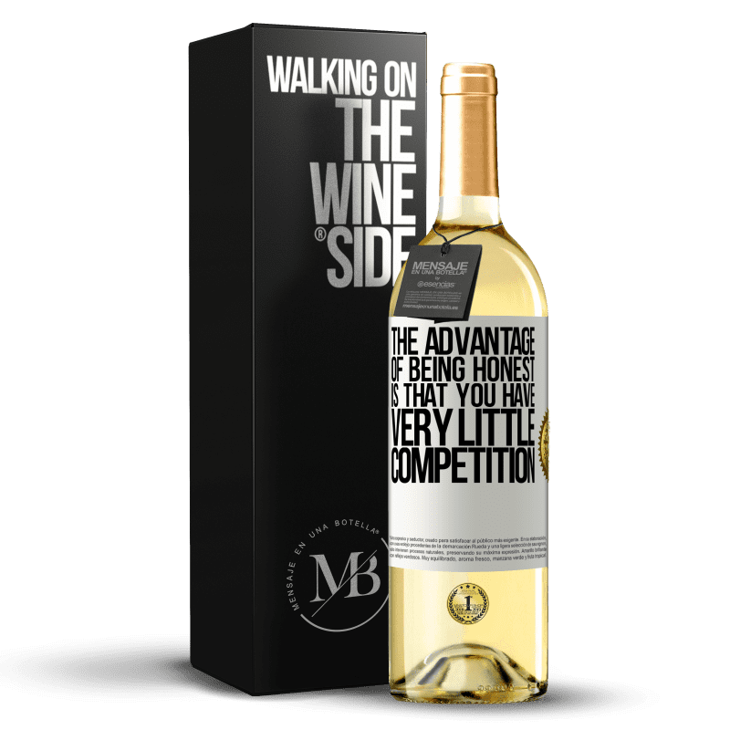 29,95 € Free Shipping | White Wine WHITE Edition The advantage of being honest is that you have very little competition White Label. Customizable label Young wine Harvest 2023 Verdejo