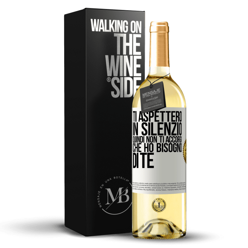 29,95 € Spedizione Gratuita | Vino bianco Edizione WHITE Ti aspetterò in silenzio, quindi non ti accorgi che ho bisogno di te Etichetta Bianca. Etichetta personalizzabile Vino giovane Raccogliere 2025 Verdejo