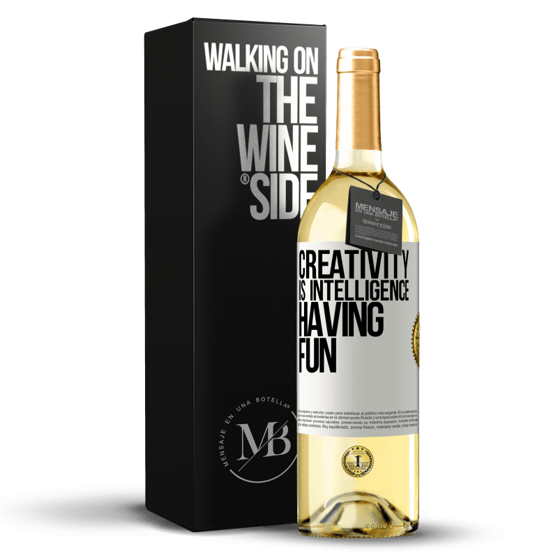 29,95 € Free Shipping | White Wine WHITE Edition Creativity is intelligence having fun White Label. Customizable label Young wine Harvest 2024 Verdejo