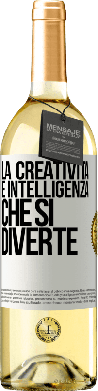 29,95 € | Vino bianco Edizione WHITE La creatività è intelligenza che si diverte Etichetta Bianca. Etichetta personalizzabile Vino giovane Raccogliere 2023 Verdejo