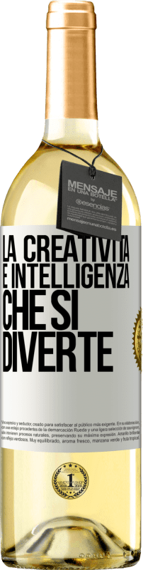 29,95 € Spedizione Gratuita | Vino bianco Edizione WHITE La creatività è intelligenza che si diverte Etichetta Bianca. Etichetta personalizzabile Vino giovane Raccogliere 2025 Verdejo