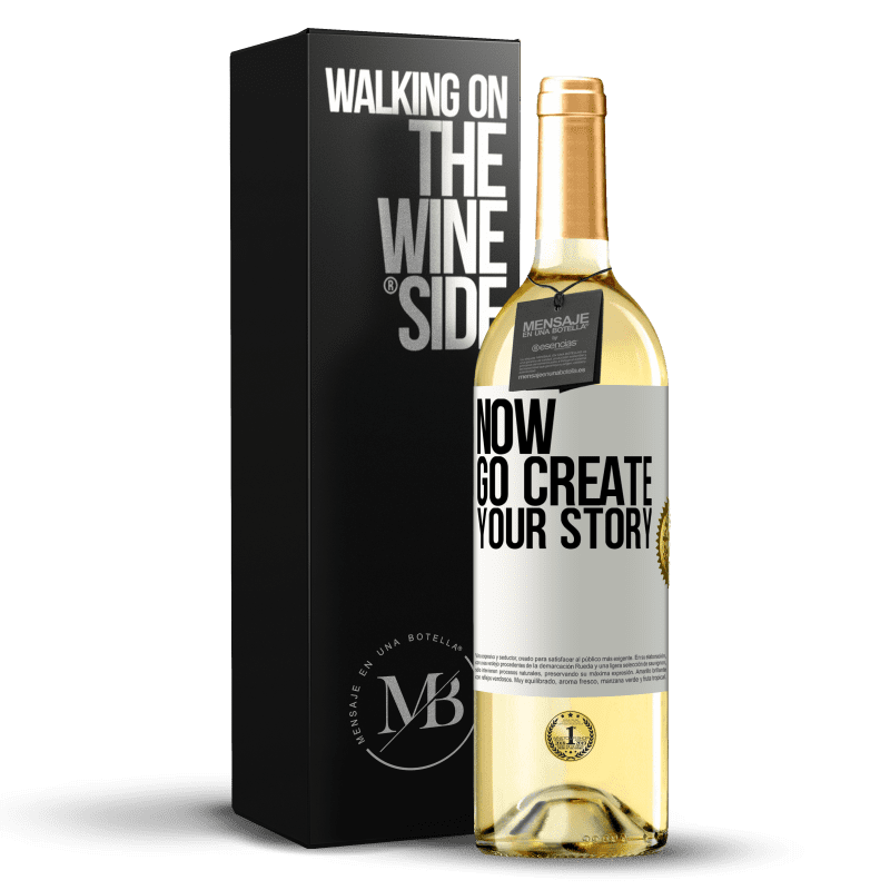 29,95 € 免费送货 | 白葡萄酒 WHITE版 Now, go create your story 白标. 可自定义的标签 青年酒 收成 2023 Verdejo