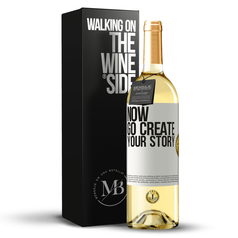 29,95 € Kostenloser Versand | Weißwein WHITE Ausgabe Now, go create your story Weißes Etikett. Anpassbares Etikett Junger Wein Ernte 2024 Verdejo