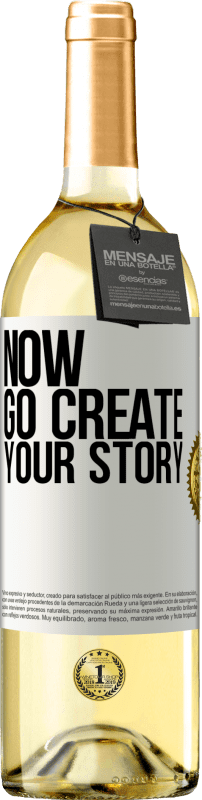 29,95 € | Vino bianco Edizione WHITE Now, go create your story Etichetta Bianca. Etichetta personalizzabile Vino giovane Raccogliere 2023 Verdejo
