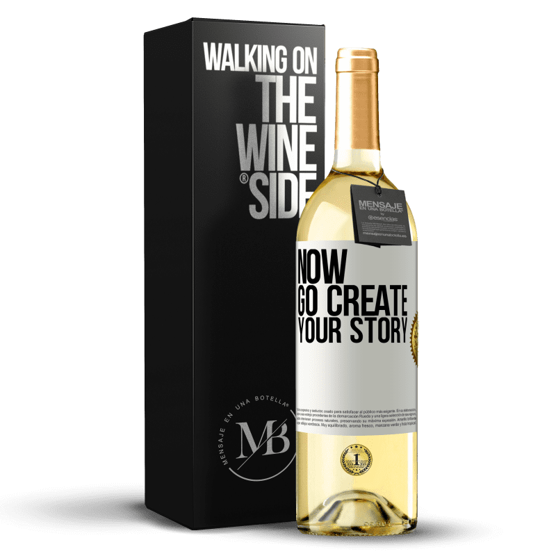 29,95 € Spedizione Gratuita | Vino bianco Edizione WHITE Now, go create your story Etichetta Bianca. Etichetta personalizzabile Vino giovane Raccogliere 2025 Verdejo