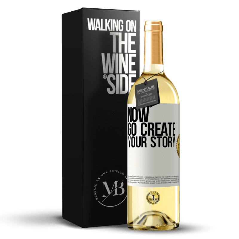 29,95 € Envio grátis | Vinho branco Edição WHITE Now, go create your story Etiqueta Branca. Etiqueta personalizável Vinho jovem Colheita 2023 Verdejo