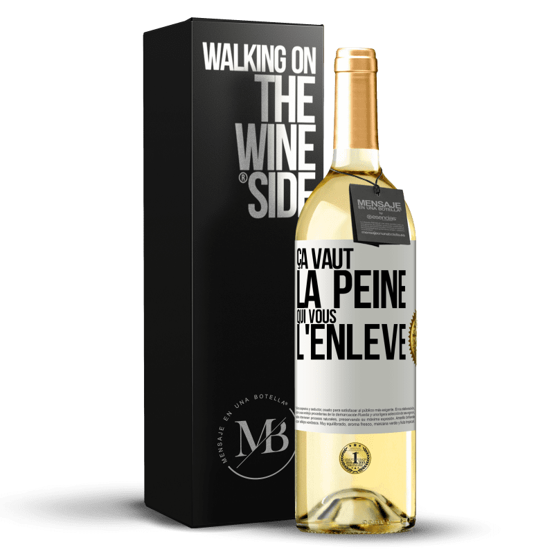 29,95 € Envoi gratuit | Vin blanc Édition WHITE Ça vaut la peine qui vous l'enlève Étiquette Blanche. Étiquette personnalisable Vin jeune Récolte 2024 Verdejo