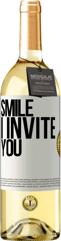 Free Shipping | White Wine WHITE Edition Smile I invite you White Label. Customizable label Young wine Harvest 2023 Verdejo