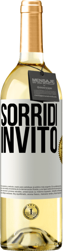 Spedizione Gratuita | Vino bianco Edizione WHITE Sorridi, invito Etichetta Bianca. Etichetta personalizzabile Vino giovane Raccogliere 2023 Verdejo