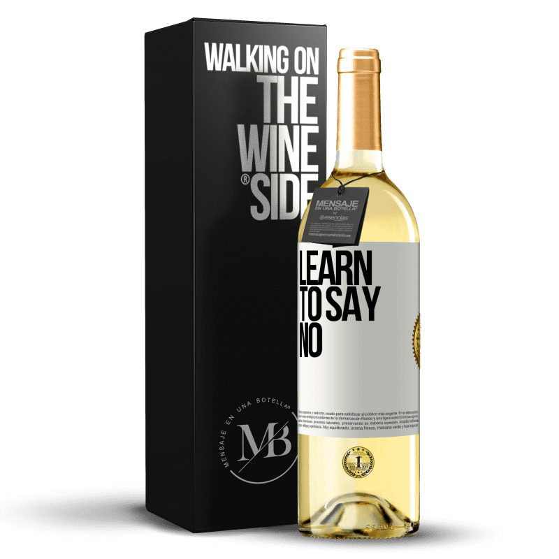 29,95 € 送料無料 | 白ワイン WHITEエディション ノーと言うことを学ぶ ホワイトラベル. カスタマイズ可能なラベル 若いワイン 収穫 2023 Verdejo