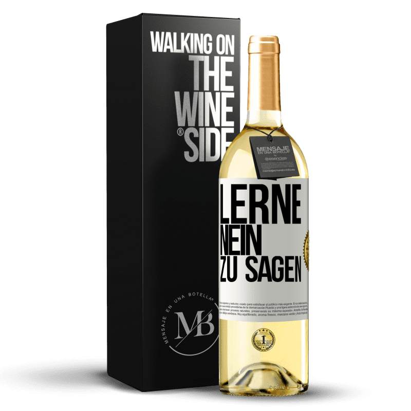 29,95 € Kostenloser Versand | Weißwein WHITE Ausgabe Lerne, nein zu sagen Weißes Etikett. Anpassbares Etikett Junger Wein Ernte 2023 Verdejo