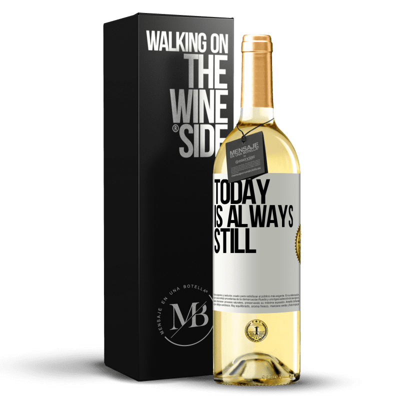 29,95 € Бесплатная доставка | Белое вино Издание WHITE Сегодня всегда еще Белая этикетка. Настраиваемая этикетка Молодое вино Урожай 2023 Verdejo