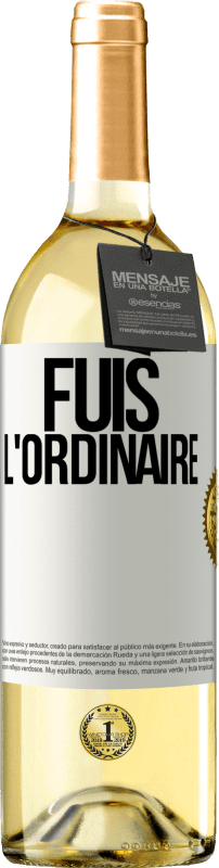 29,95 € | Vin blanc Édition WHITE Fuis l'ordinaire Étiquette Blanche. Étiquette personnalisable Vin jeune Récolte 2024 Verdejo