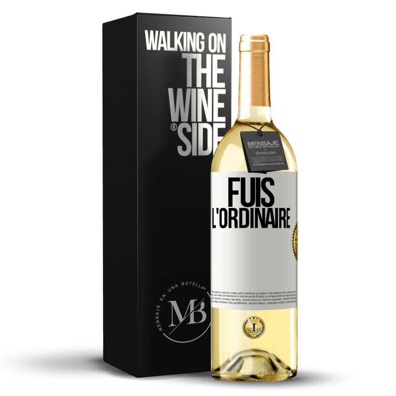 29,95 € Envoi gratuit | Vin blanc Édition WHITE Fuis l'ordinaire Étiquette Blanche. Étiquette personnalisable Vin jeune Récolte 2025 Verdejo