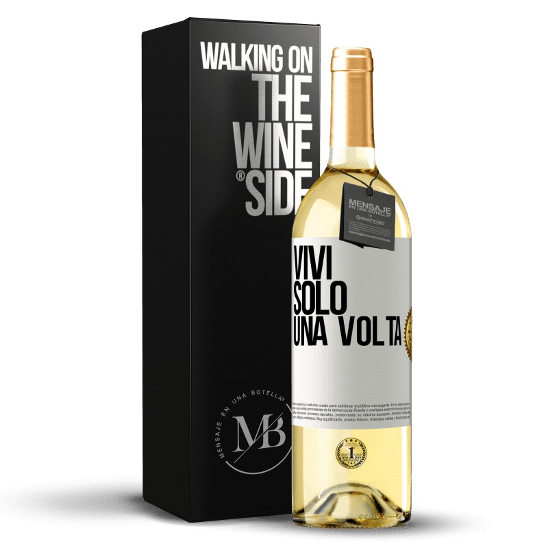 29,95 € Spedizione Gratuita | Vino bianco Edizione WHITE Vivi solo una volta Etichetta Bianca. Etichetta personalizzabile Vino giovane Raccogliere 2024 Verdejo