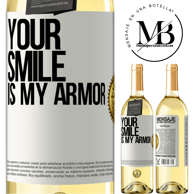 29,95 € Free Shipping | White Wine WHITE Edition Your smile is my armor White Label. Customizable label Young wine Harvest 2024 Verdejo