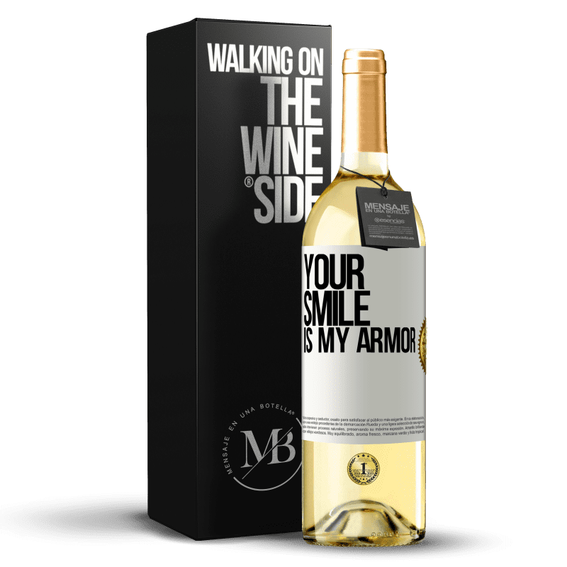 29,95 € Free Shipping | White Wine WHITE Edition Your smile is my armor White Label. Customizable label Young wine Harvest 2024 Verdejo