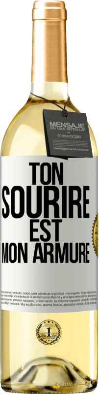 29,95 € Envoi gratuit | Vin blanc Édition WHITE Ton sourire est mon armure Étiquette Blanche. Étiquette personnalisable Vin jeune Récolte 2024 Verdejo