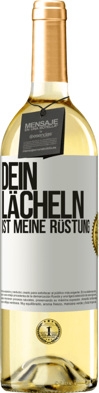 29,95 € | Weißwein WHITE Ausgabe Dein Lächeln ist meine Rüstung Weißes Etikett. Anpassbares Etikett Junger Wein Ernte 2024 Verdejo