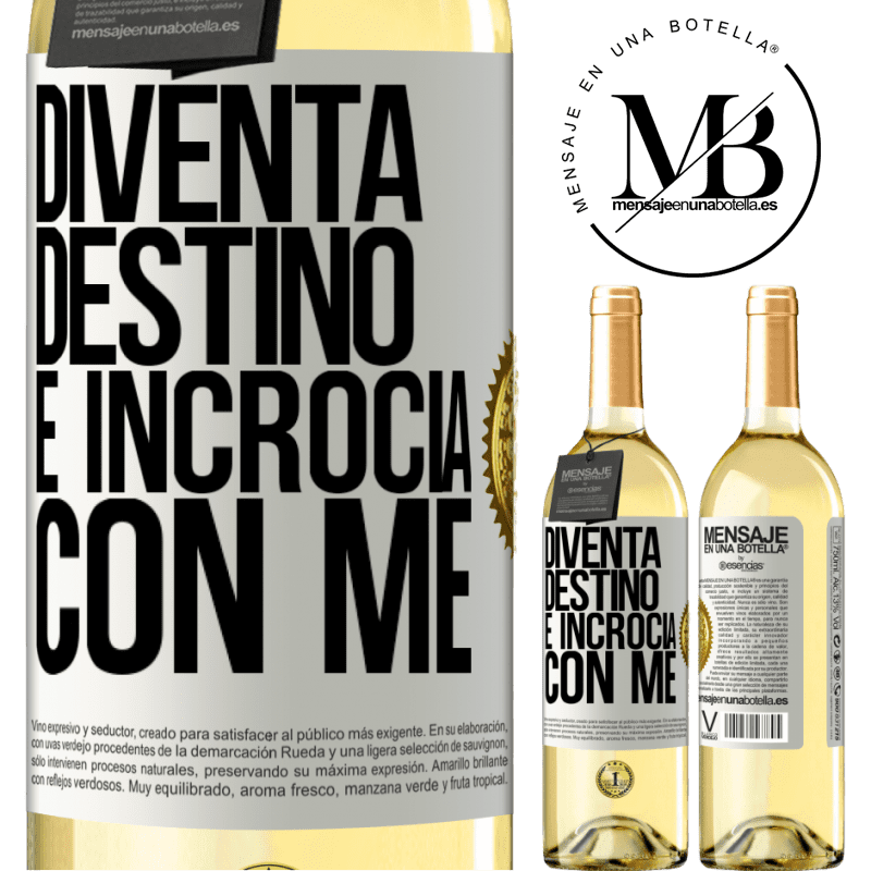 29,95 € Spedizione Gratuita | Vino bianco Edizione WHITE Diventa destino e incrocia con me Etichetta Bianca. Etichetta personalizzabile Vino giovane Raccogliere 2024 Verdejo