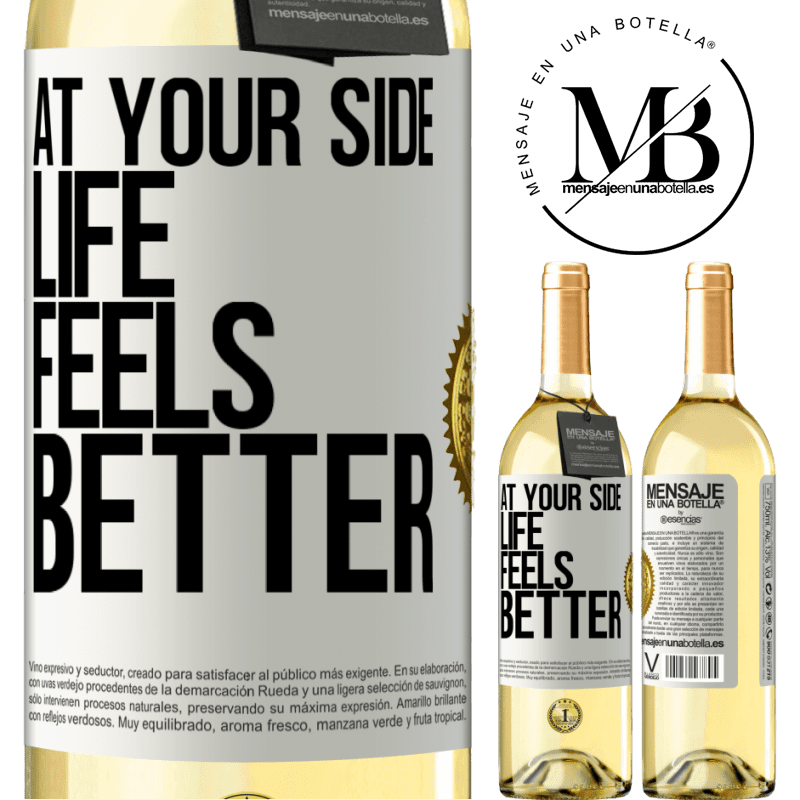 29,95 € Free Shipping | White Wine WHITE Edition At your side life feels better White Label. Customizable label Young wine Harvest 2025 Verdejo
