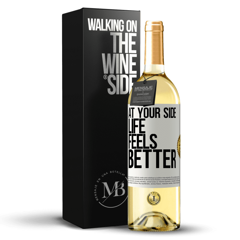 29,95 € Free Shipping | White Wine WHITE Edition At your side life feels better White Label. Customizable label Young wine Harvest 2024 Verdejo