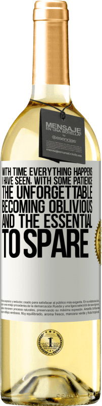 29,95 € | White Wine WHITE Edition With time everything happens. I have seen, with some patience, the unforgettable becoming oblivious, and the essential to White Label. Customizable label Young wine Harvest 2023 Verdejo