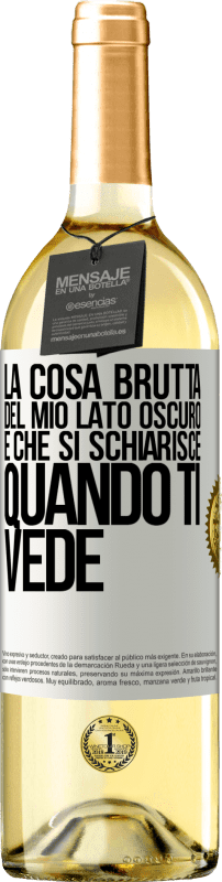 29,95 € | Vino bianco Edizione WHITE La cosa brutta del mio lato oscuro è che si schiarisce quando ti vede Etichetta Bianca. Etichetta personalizzabile Vino giovane Raccogliere 2024 Verdejo