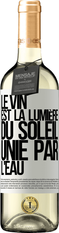 29,95 € | Vin blanc Édition WHITE Le vin est la lumière du soleil, unie par l'eau Étiquette Blanche. Étiquette personnalisable Vin jeune Récolte 2025 Verdejo