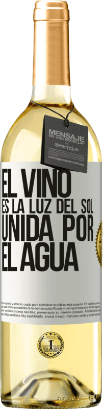 29,95 € | Vino Blanco Edición WHITE El vino es la luz del sol, unida por el agua Etiqueta Blanca. Etiqueta personalizable Vino joven Cosecha 2023 Verdejo