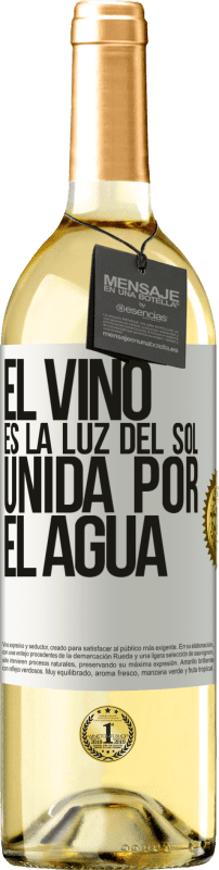 29,95 € | Vino Blanco Edición WHITE El vino es la luz del sol, unida por el agua Etiqueta Blanca. Etiqueta personalizable Vino joven Cosecha 2024 Verdejo